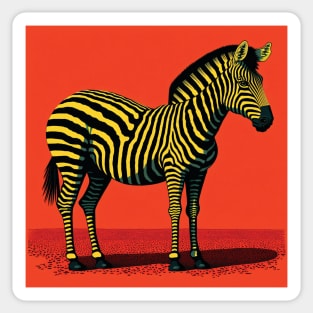 Zebra on an Orange Background Sticker